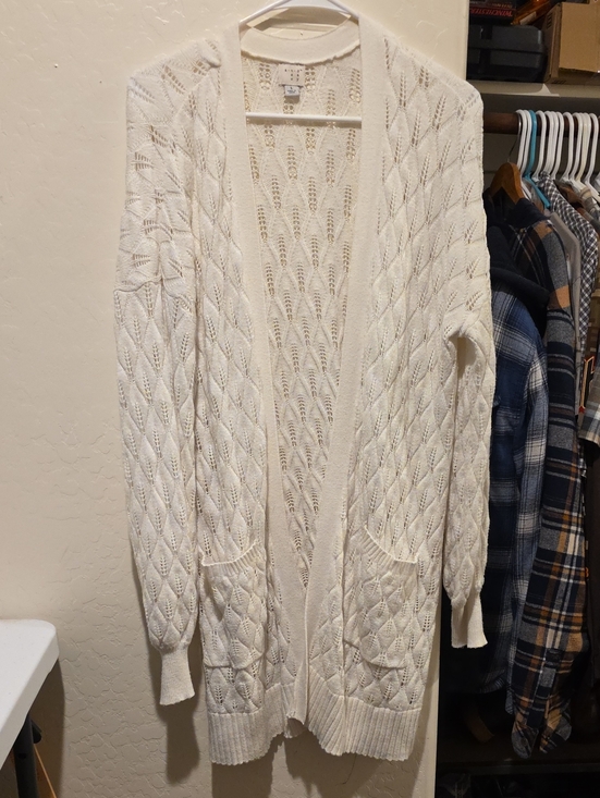 a new day Sweaters - a new day Cream Open-Front Knit Cardigan with Pockets